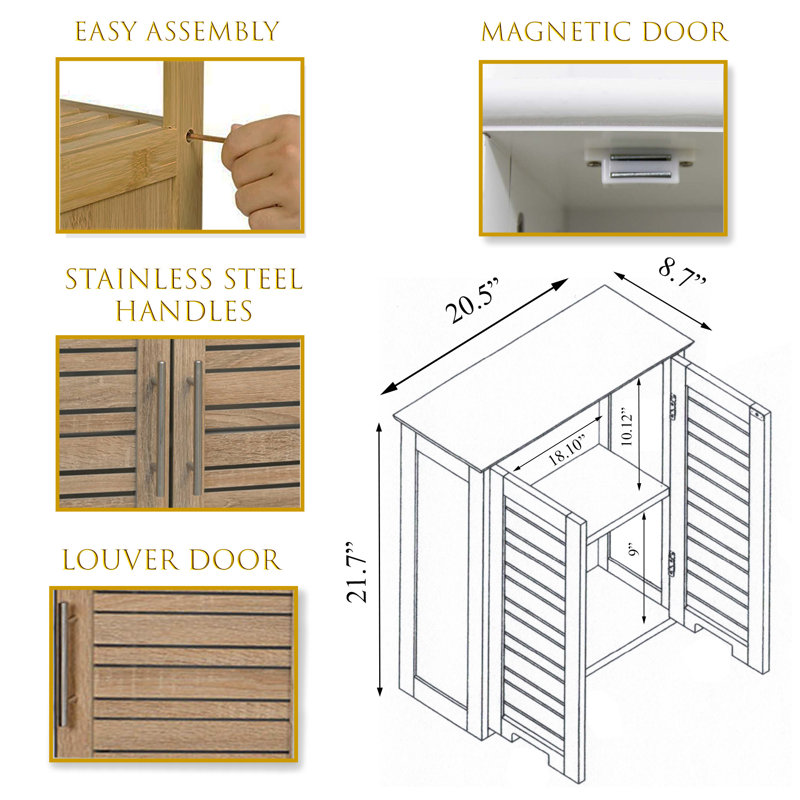Evideco Stockholm 100 Medium Density Fiberboard Wall Mounted Bathroom